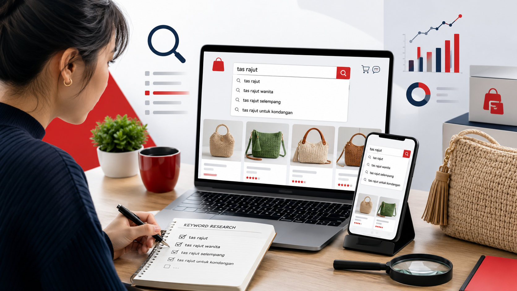 Contoh riset kata kunci Shopee untuk menyusun judul produk marketplace