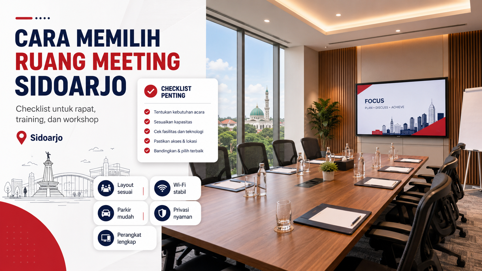 Cara memilih ruang meeting Sidoarjo untuk rapat, training, dan workshop