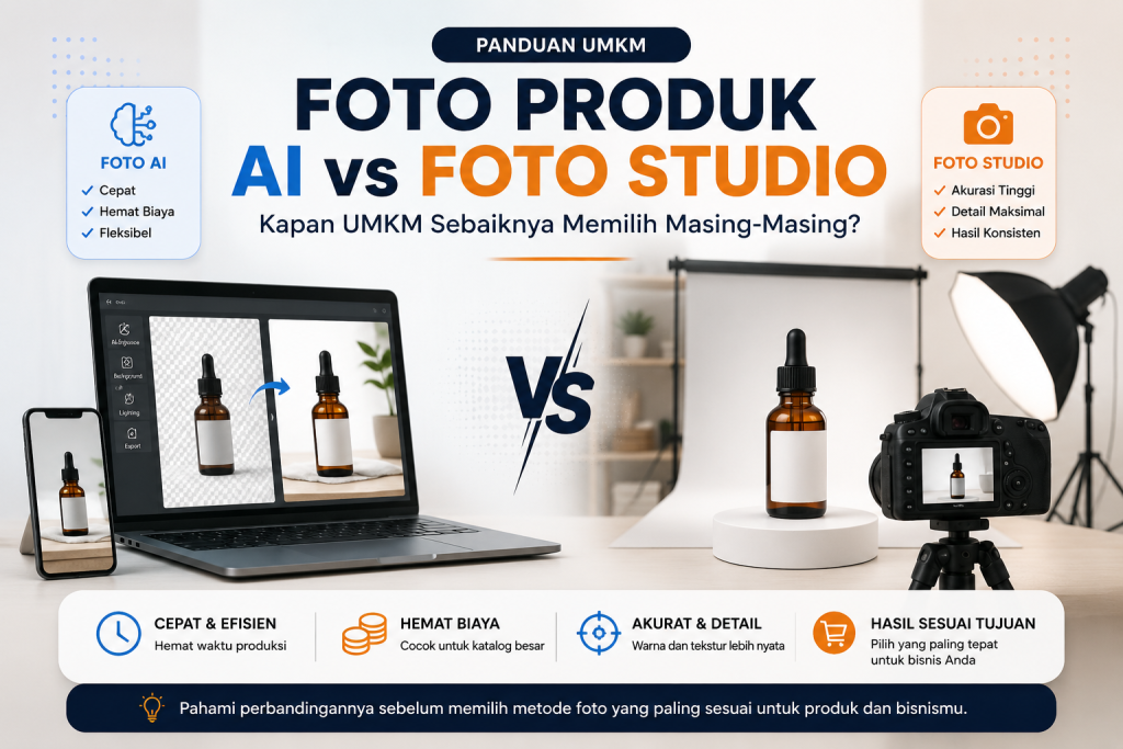 Foto Produk AI vs Foto Studio: Kapan UMKM Harus Memilih?