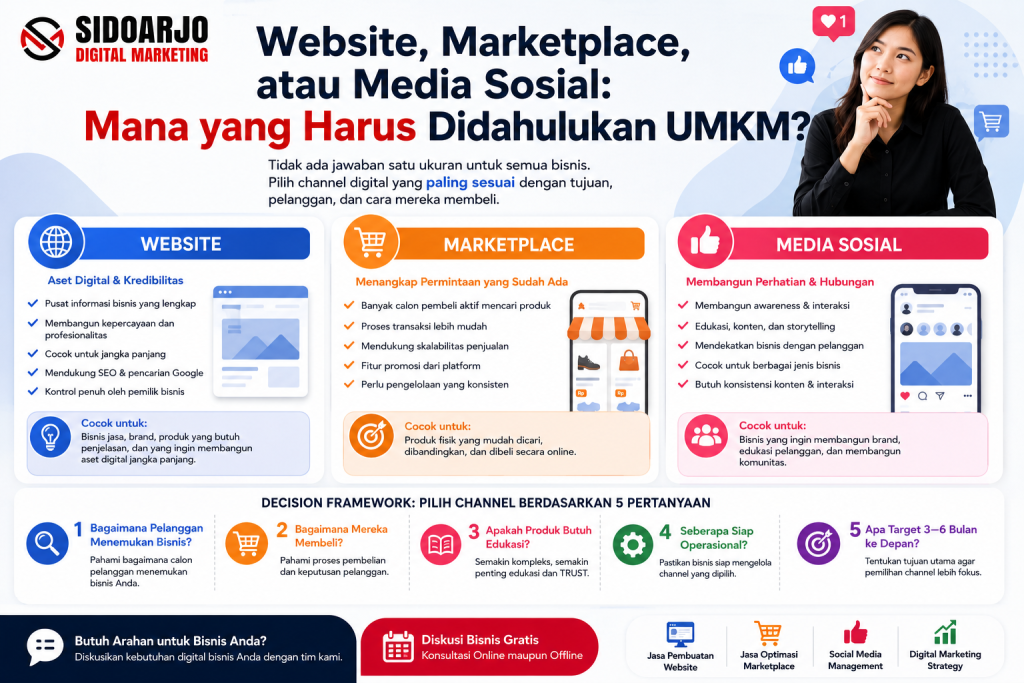 Channel digital untuk UMKM: website, marketplace, dan media sosial